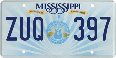 MS license plate ZUQ397