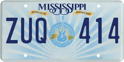 MS license plate ZUQ414