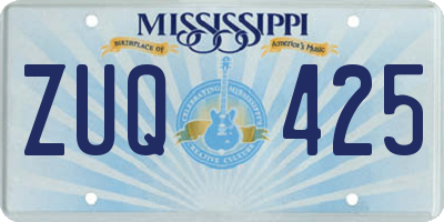 MS license plate ZUQ425