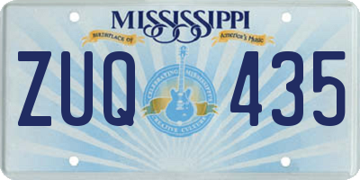 MS license plate ZUQ435