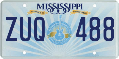 MS license plate ZUQ488
