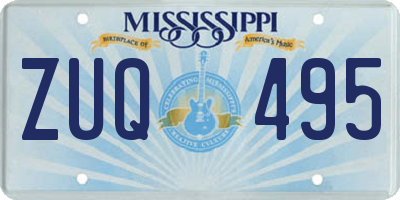 MS license plate ZUQ495