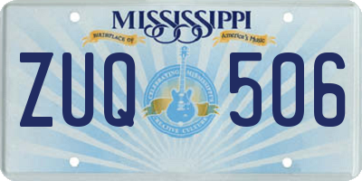 MS license plate ZUQ506