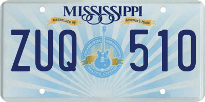 MS license plate ZUQ510