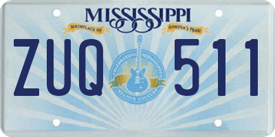 MS license plate ZUQ511