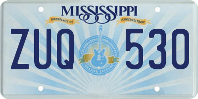 MS license plate ZUQ530