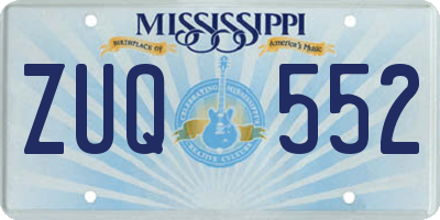 MS license plate ZUQ552