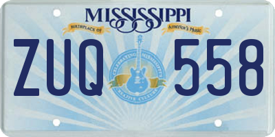 MS license plate ZUQ558