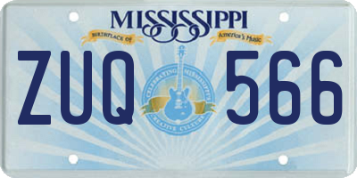 MS license plate ZUQ566