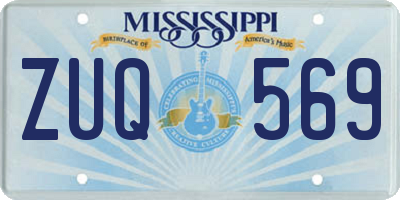 MS license plate ZUQ569