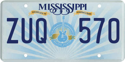 MS license plate ZUQ570