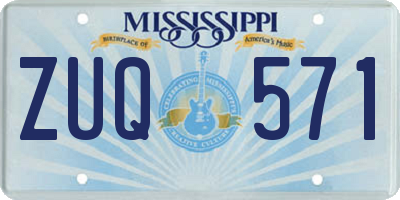 MS license plate ZUQ571