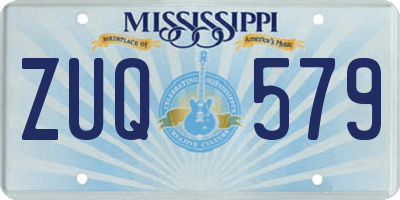 MS license plate ZUQ579