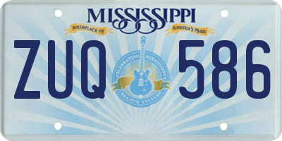 MS license plate ZUQ586