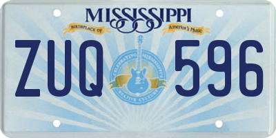 MS license plate ZUQ596