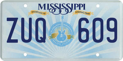 MS license plate ZUQ609