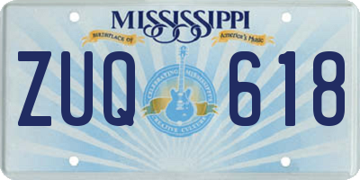 MS license plate ZUQ618