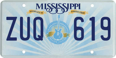 MS license plate ZUQ619
