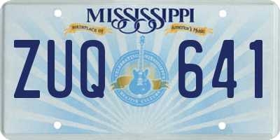 MS license plate ZUQ641