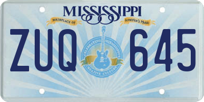 MS license plate ZUQ645