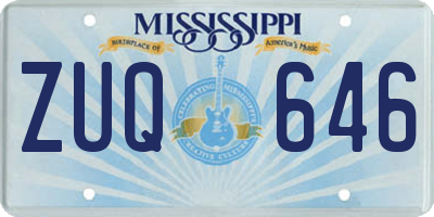 MS license plate ZUQ646