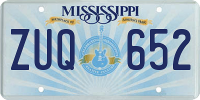 MS license plate ZUQ652