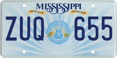 MS license plate ZUQ655