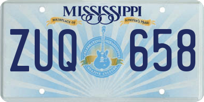 MS license plate ZUQ658