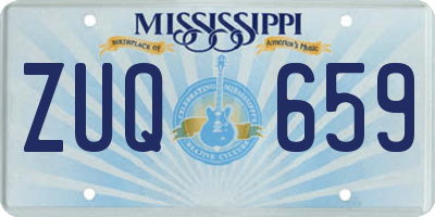 MS license plate ZUQ659