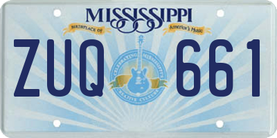 MS license plate ZUQ661