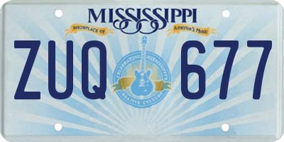 MS license plate ZUQ677