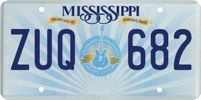MS license plate ZUQ682