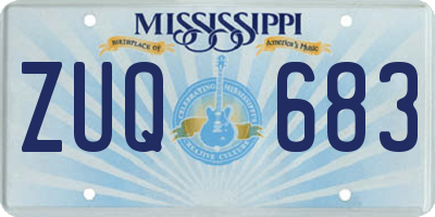 MS license plate ZUQ683