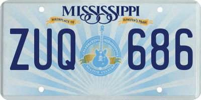 MS license plate ZUQ686