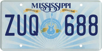 MS license plate ZUQ688