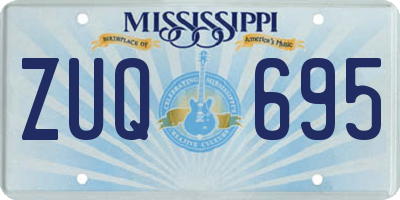 MS license plate ZUQ695