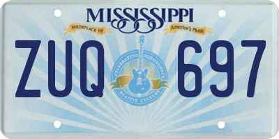 MS license plate ZUQ697