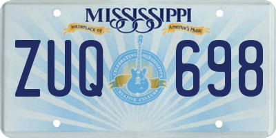 MS license plate ZUQ698