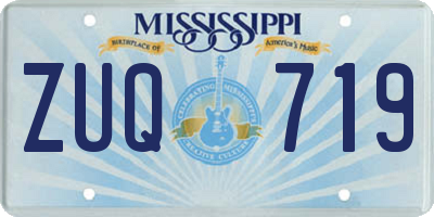 MS license plate ZUQ719