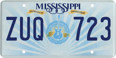 MS license plate ZUQ723