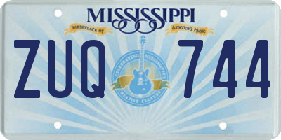 MS license plate ZUQ744