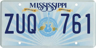 MS license plate ZUQ761