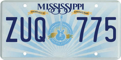 MS license plate ZUQ775