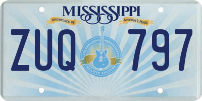 MS license plate ZUQ797