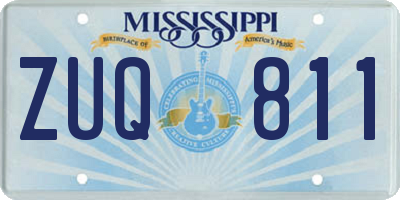 MS license plate ZUQ811