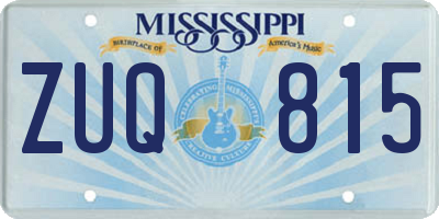 MS license plate ZUQ815