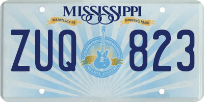 MS license plate ZUQ823