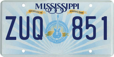 MS license plate ZUQ851