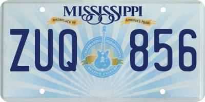 MS license plate ZUQ856