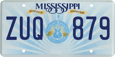 MS license plate ZUQ879